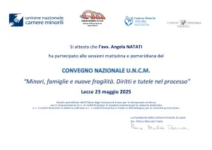 Convegno Nazionale U.N.C.M "Minori, famiglie e nuove fragilità. Diritti e tutele nel processo" (2025)